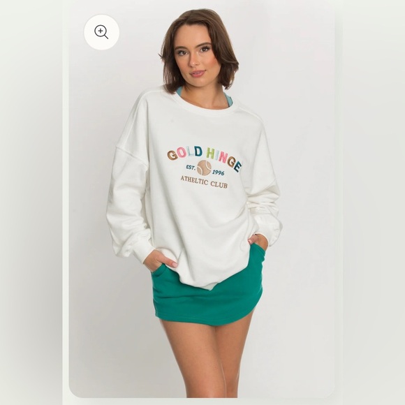 Gold Hinge Tops - Gold Hinge Women’s Colorful Boyfriend Sweatshirt Size Medium NWT